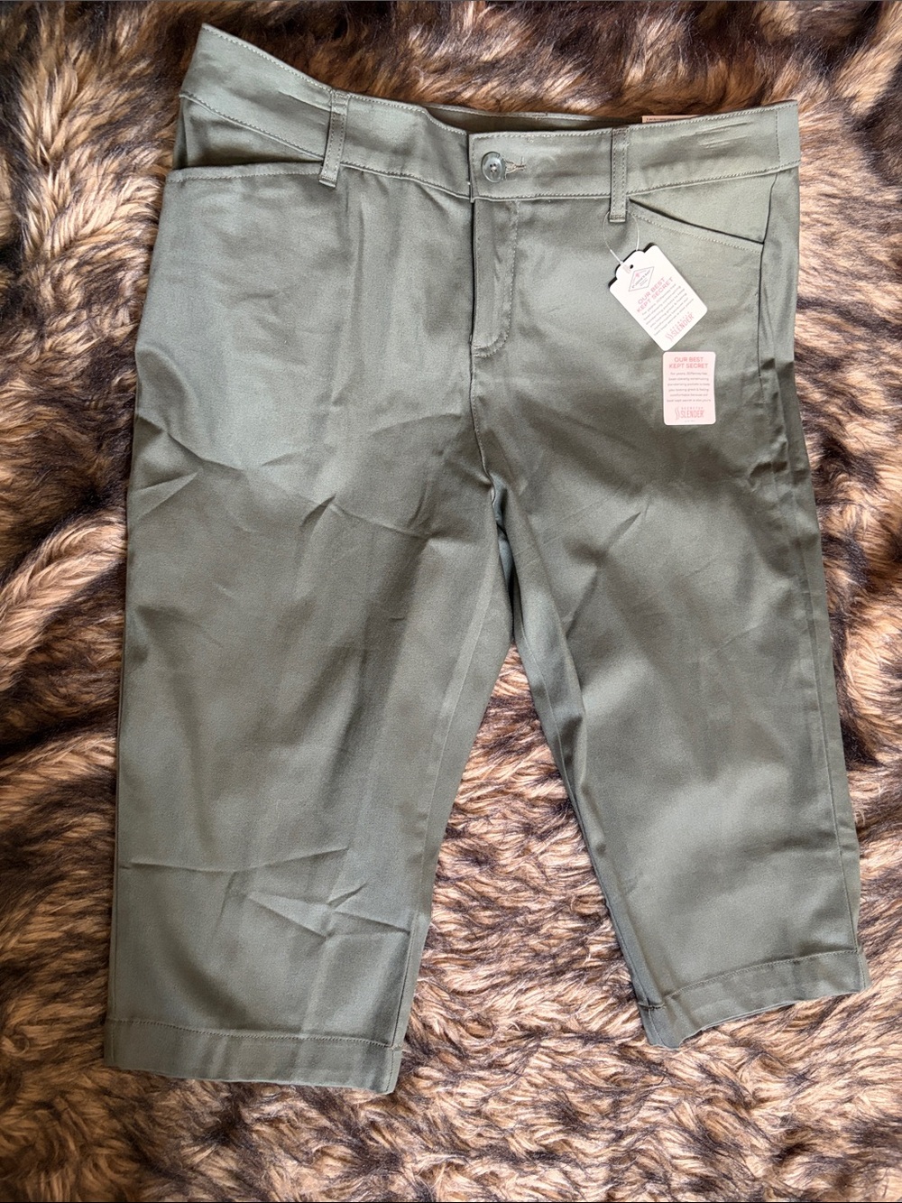st john's bay capri mid rise easy fit through hip & thigh women's size 14P